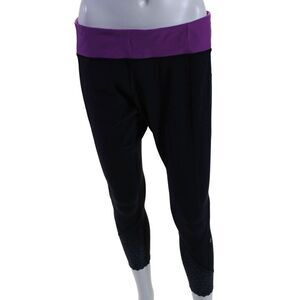 Lululemon Womens Tapered Leg Elastic Waist Compression Pants Purple 28 in